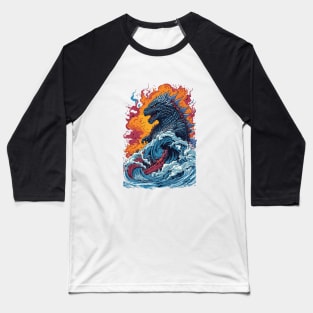 Godzilla's Unstoppable Rampage Baseball T-Shirt